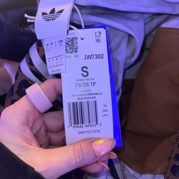 Adidas Leopard Firebird Oversized Track Pants S Small Nwt New 100% Authentic - Picture 4 of 4